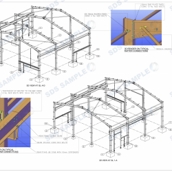 Cheddington Lane 3D Views on Steel Structure with Connection Details. Detailed by SDS Steel Design LTD-1