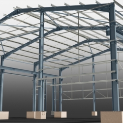 Cheddington Lane Angled View on Steel Structure. Detailed by SDS Steel Design LTD