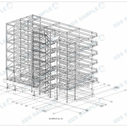 Clarendon Road 3D View on Steel Structure from Behind. Detailed by SDS Steel Design LTD-1