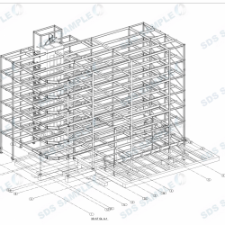 Clarendon Road 3D View on Steel Structure with Details. Detailed by SDS Steel Design-1