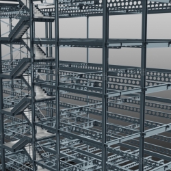 Clarendon Road Close Up View on Steel Structure and Staircase. Detailed by SDS Steel Design LTD