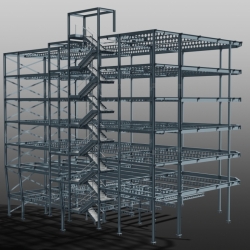 Clarendon Road Steel Structure With Stairs From Behind. Detailed by SDS Steel Design LTD