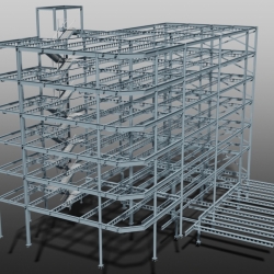 Clarendon Road View on Steel Structure From Front. Detailed by SDS Steel Design LTD