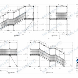Elevations on External Escape Stairs. Detailed by SDS Steel Design LTD.-1