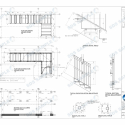 Plans and Typical Details on External Escape Stairs. Detailed by SDS Steel Design LTD.-1