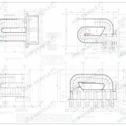 Plan Views and Details on Folded Plate Stairs. Detailed by SDS Steel Design LTD-1