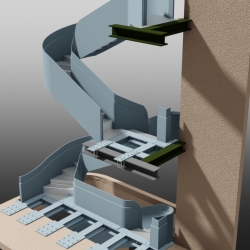 Staircase Showing Landing Frame. Detailed by SDS Steel Design LTD