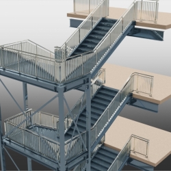 Close up on Balustrading and Steel Stairs. Detailed by SDS Steel Design LTD