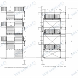 Ikea Car Park Stairs Front & Rear Elevations. Detailed by SDS Steel Design LTD.-1
