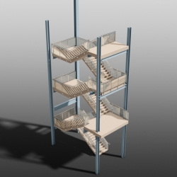 Balustrading on Concrete Stairs Rotated. Detailed by SDS Steel Design LTD.