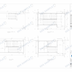 Ikea Balustrade on Concrete Stairs Plan Views Drawing. Detailed by SDS Steel Design LTD.-1