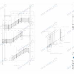 Ikea Balustrade on Concrete Stairs Section and Standard Detail Views. Detailed by SDS Steel Design LTD.-1