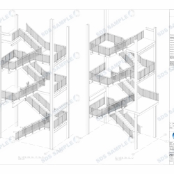 Ikea Balustrrade on Concrete Stairs 3D Views. Detailed by SDS Steel Design LTD.-1