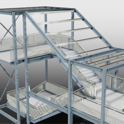 View from Above on External Stair Structure. Detailed by SDS Steel Design LTD.