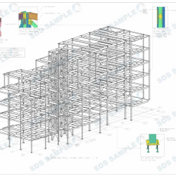 Old Street 3D View on Steel Structure With Details. Detailed by SDS Steel Design LTD-1