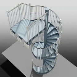 View from Above on External Spiral Stairs. Detailed by SDS Steel Design.