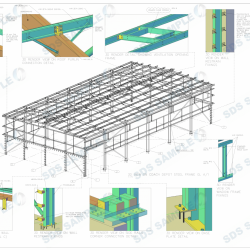 PPH Coach Depot 3D View on Frame With Details. Detailed by SDS Steel Design LTD-1