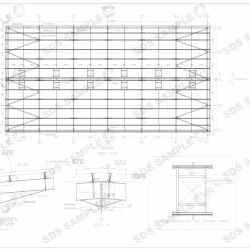 PPH Coache Depot Plan View on Roof With Connection Details. Detailed by SDS Steel Design LTD-1