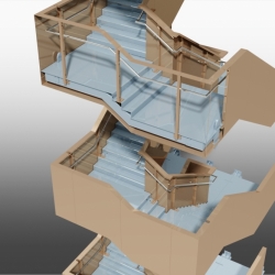 Outside View on Balustrade to Existing Stairs. Detailed by SDS Steel Design LTD