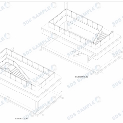 Harbour Island 3D Views on Stairs With Top Balustrading. Detailed by SDS Steel Desgin LTD.-1