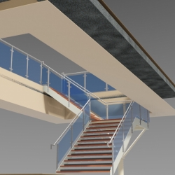 Stairs with Glass Balustrading 2. Detailed by SDS Steel Design LTD.