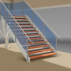 Stairs with Glass Balustrading 3. Detailed by SDS Steel Design LTD.