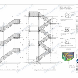 Stockley Park Stairs Elevations, Sections and Details. Detailed by SDS Steel Design LTD.-1