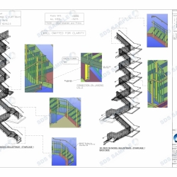 3D Views on Stairs with Details. Detailed by SDS Steel Design LTD.-1
