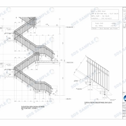Elevation on Bottom Half With Typical Balustrade Detail. Detailed by SDS Steel Design LTD.-1