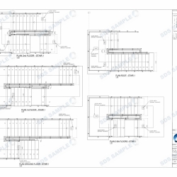 Plan Views on Floors Ground to Roof. Detailed by SDS Steel Design LTD.-1