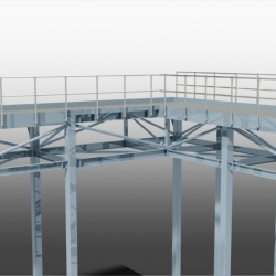 Elevation on Gantry Bracing with Balustrading. Detailed by SDS Steel Design LTD