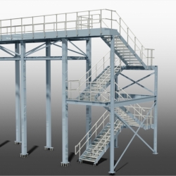 Elevation on Gantry & Staircase with Balustrading. Detailed by SDS Steel Design LTD