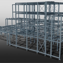 West Green Road View on Steel Structure From Right Side. Detailed by SDS Steel Design LTD