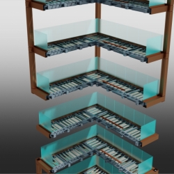 Inside of Corner Balcony Frames. Detailed by SDS Steel Design LTD.
